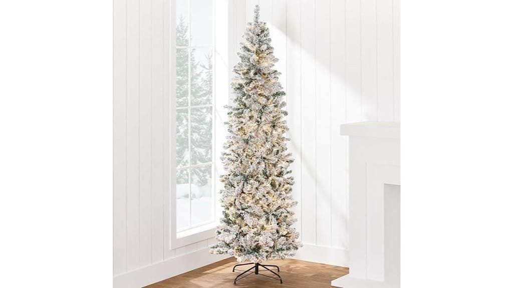 flocked pencil christmas tree