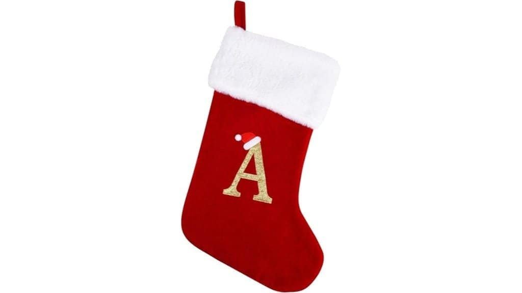 personalized red velvet stockings